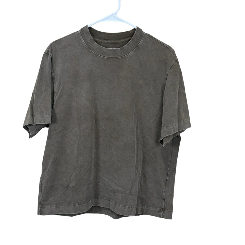 Abercrombie & Fitch Premium Essentials Cropped T-Shirt Men's XS Brown Washed